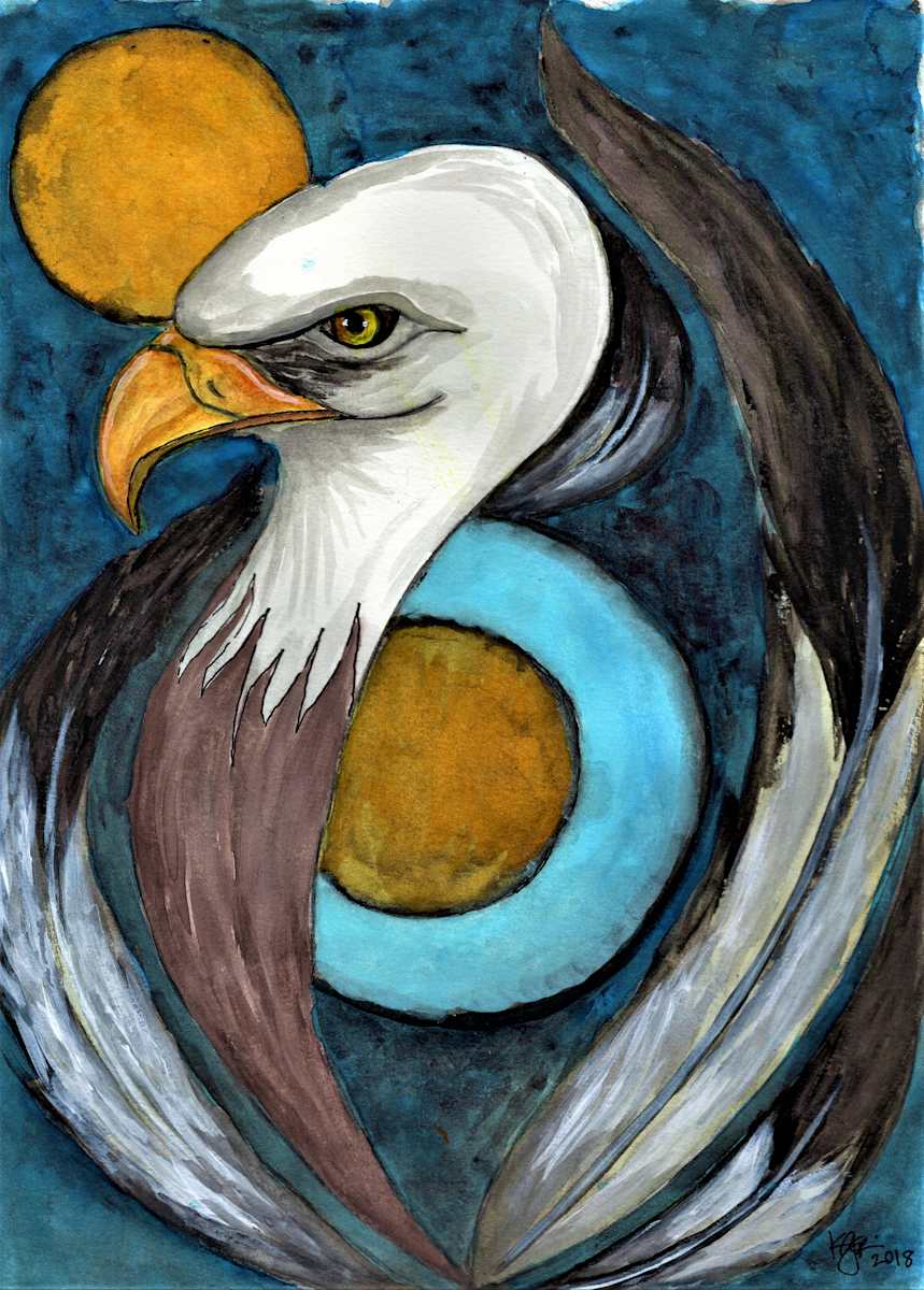 MOON EAGLE by Karen G, Inupiaq Artist, Image 1.