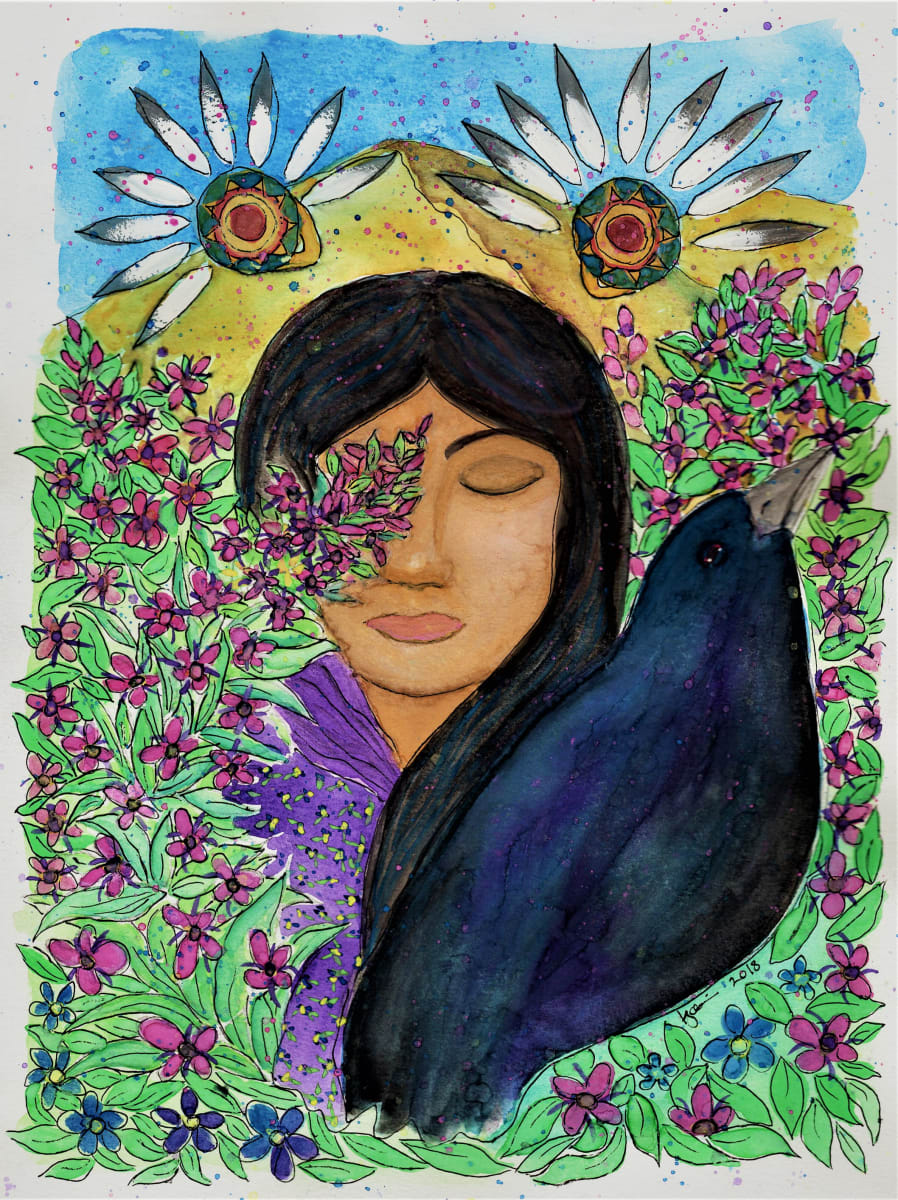 FIREWEED GIRL by Karen G, Inupiaq Artist, Image 1.