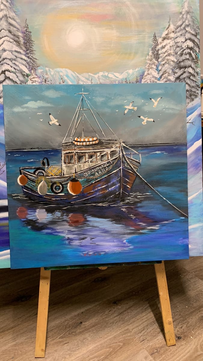 SOLD "In From The Storm" by Karen G, Inupiaq Artist, Image 2.