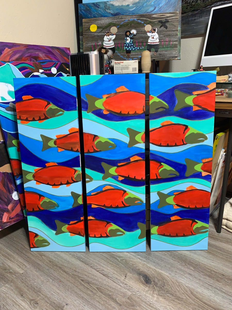 "The Big Race"  in progress by Karen  (Eben) Garcia  Image: Will be available once complete 