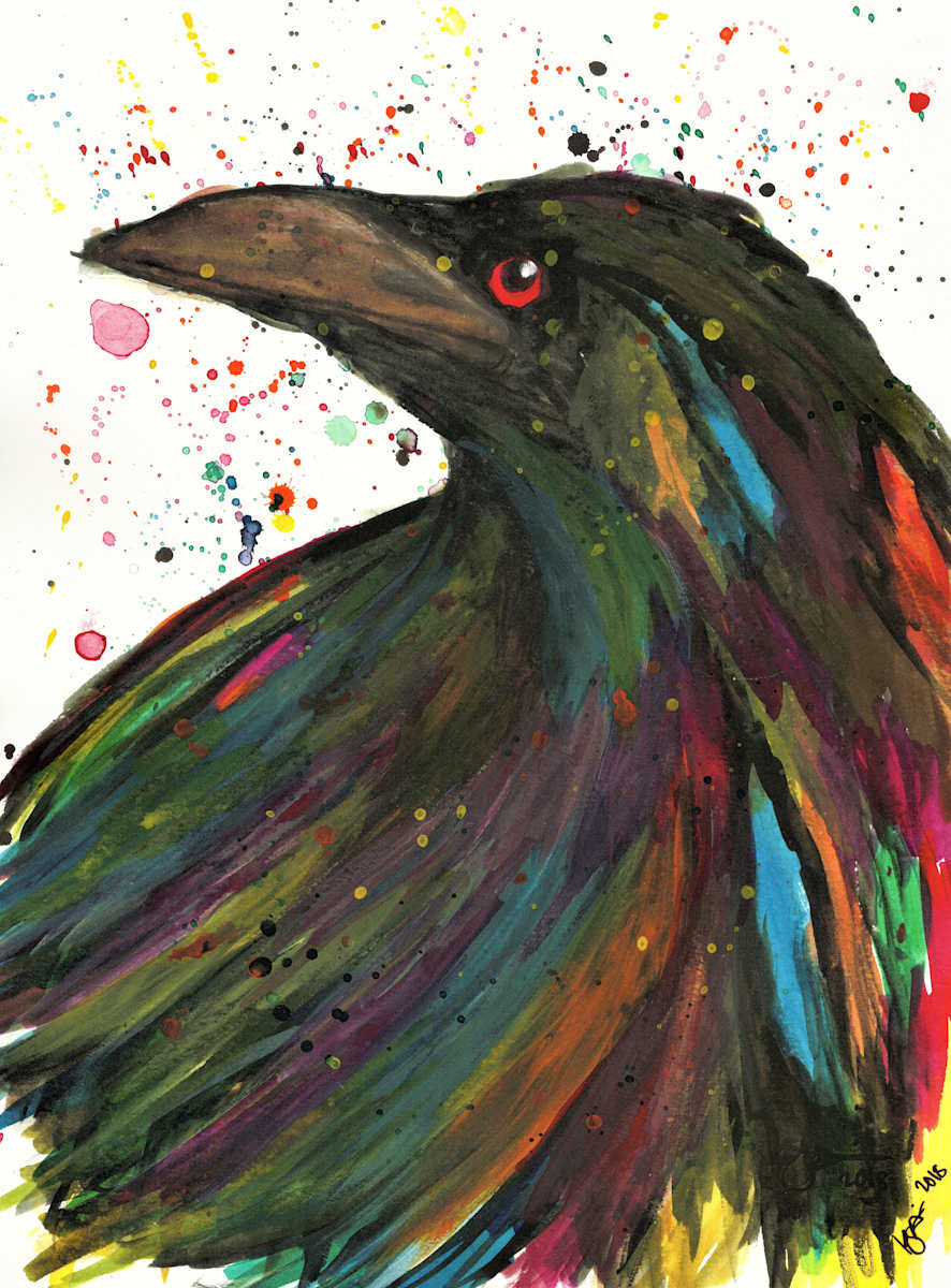 MULTICOLOR RAVEN by Karen G, Inupiaq Artist, Image 1.