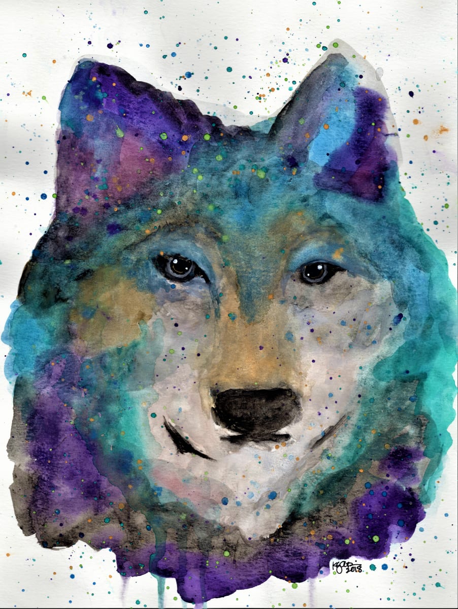 MULTICOLOR WOLF by Karen  (Eben) Garcia 