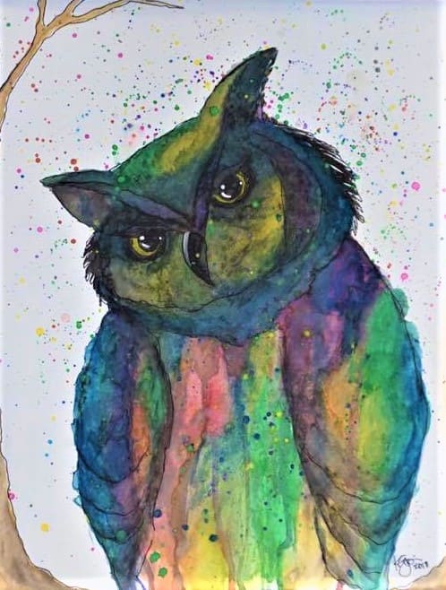 MULTICOLOR OWL by Karen  (Eben) Garcia 