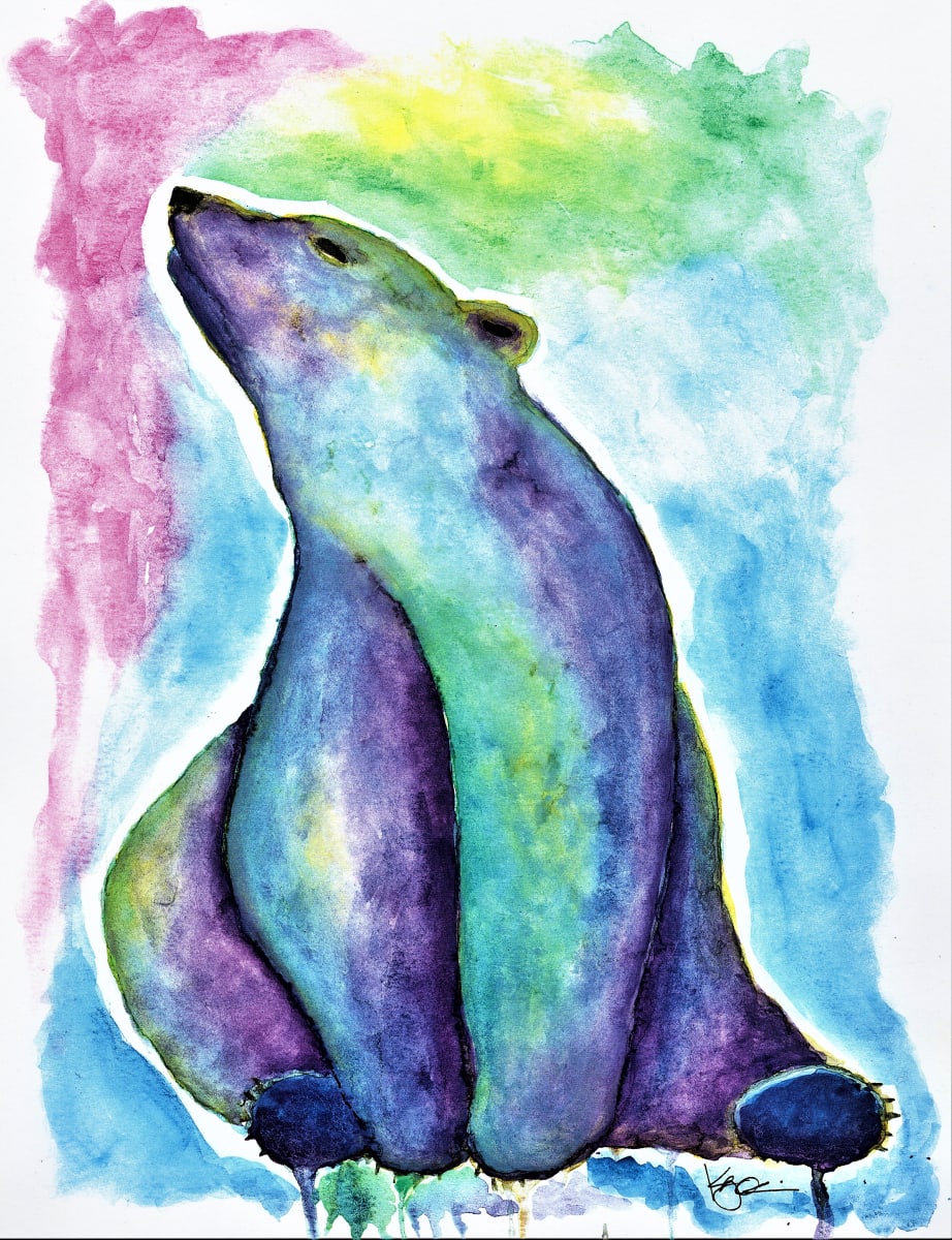 SITTING POLAR BEAR by Karen  (Eben) Garcia 