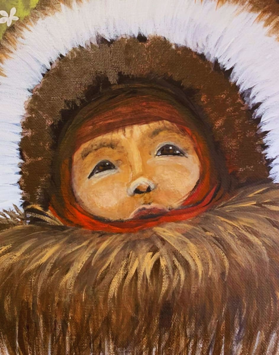 "Mama's Backpack" by Karen G, Inupiaq Artist, Image 2.