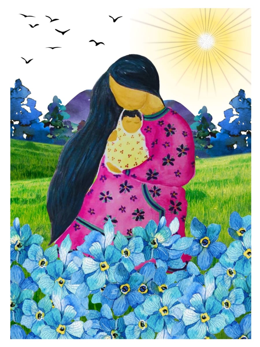"A Day with Mama" by Karen G, Inupiaq Artist, Image 2.