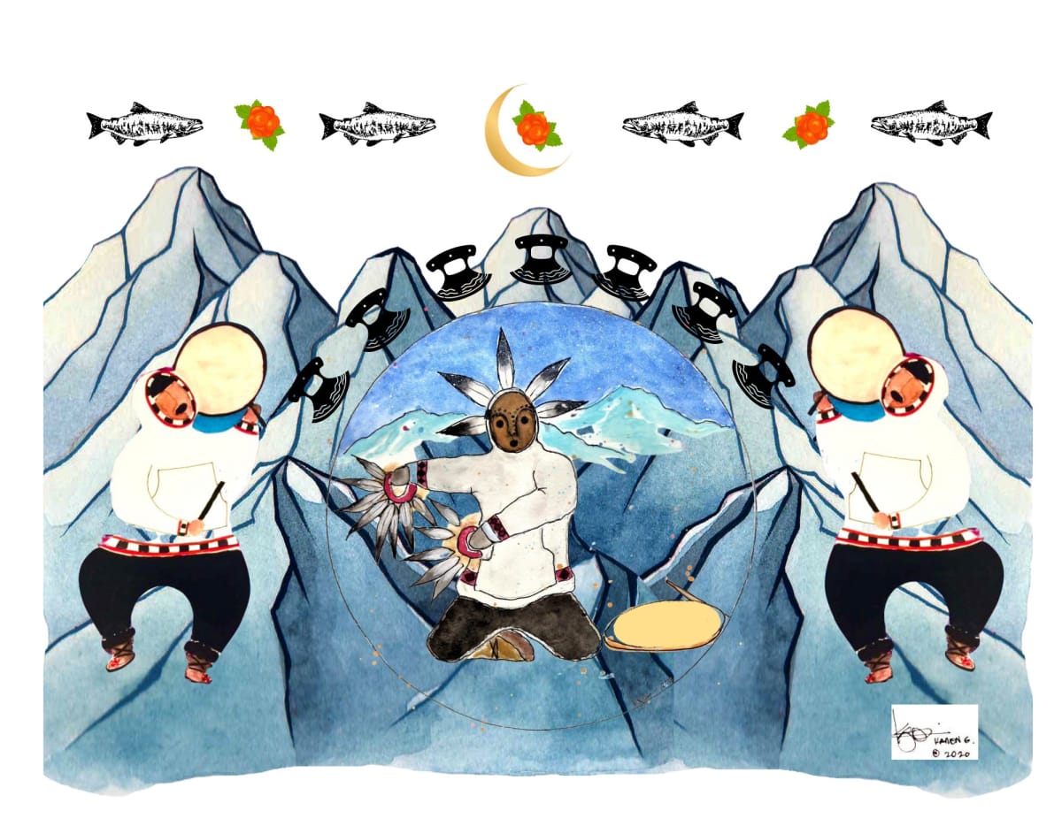 "Harvest Moon Song" by Karen G, Inupiaq Artist, Image 2.