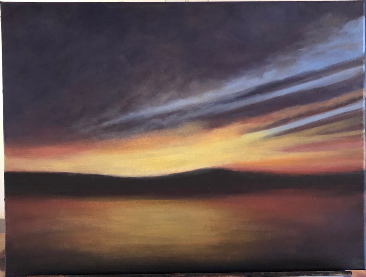 Pretty Marsh Sunset by KateSimmonsArt 
