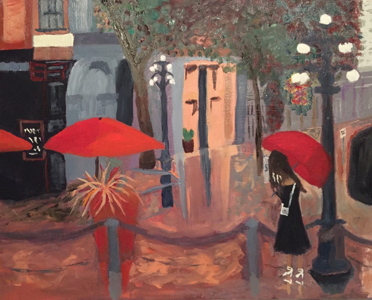 The Red Umbrella by Glenda King 