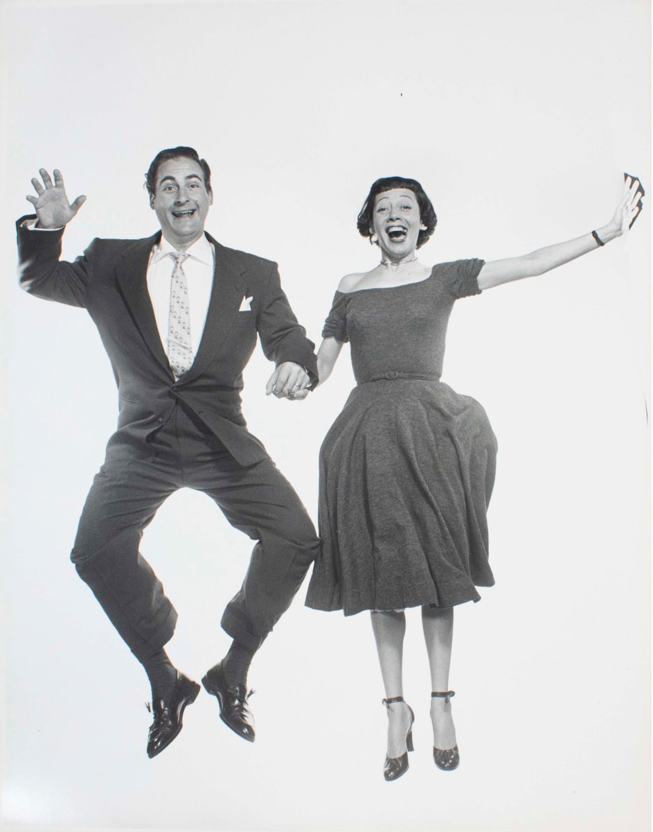 Imogene Coca and Sid Caesar, from "Jump Project" series by Philippe Halsman, Image 1.
