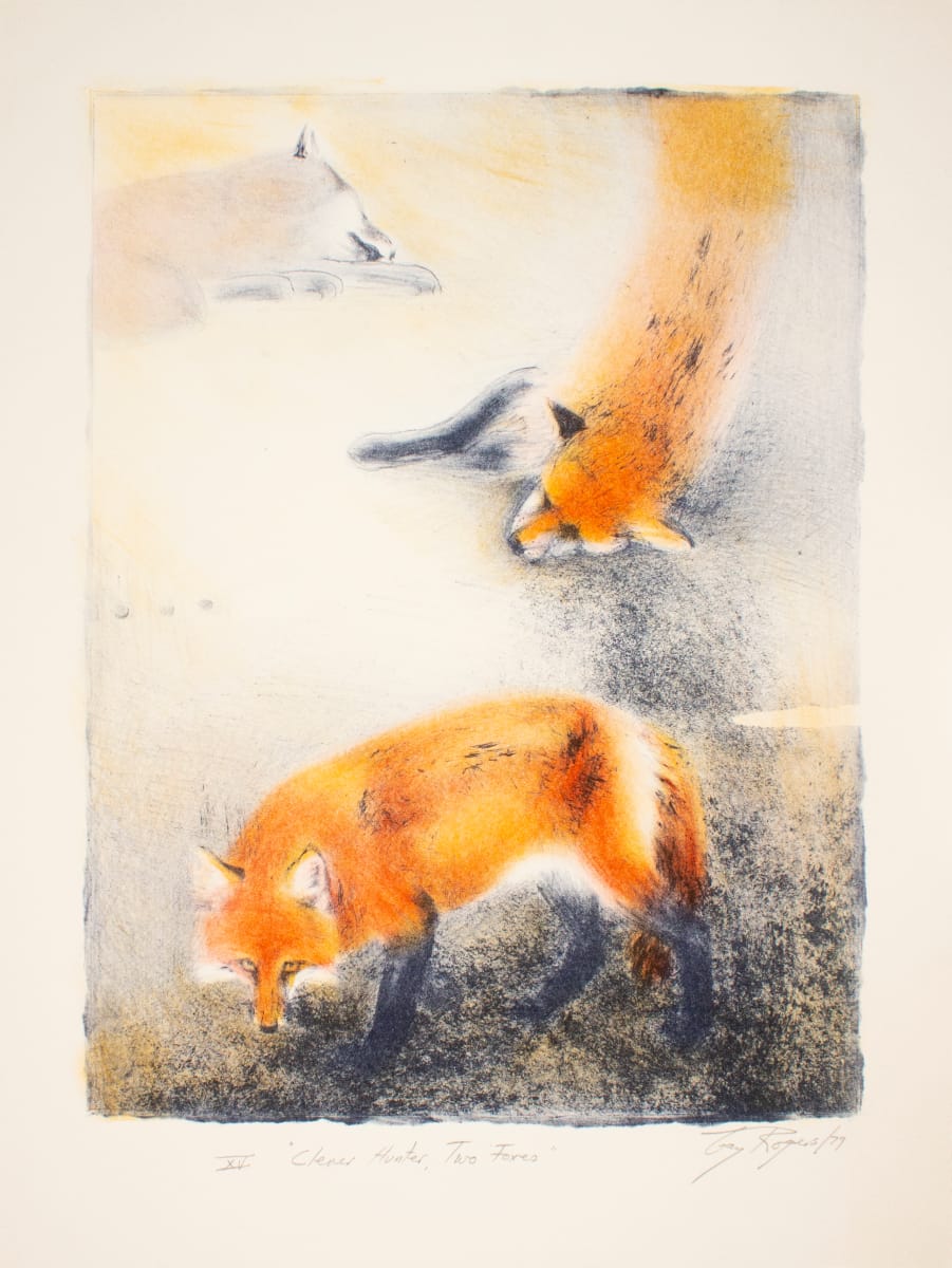 Clever Hunter, Two Foxes by Gay Rogers 
