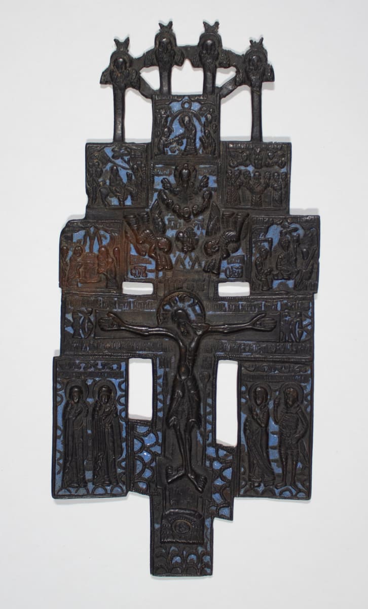 Russian Bronze Relief of Christ's Crucifixion by Unknown 