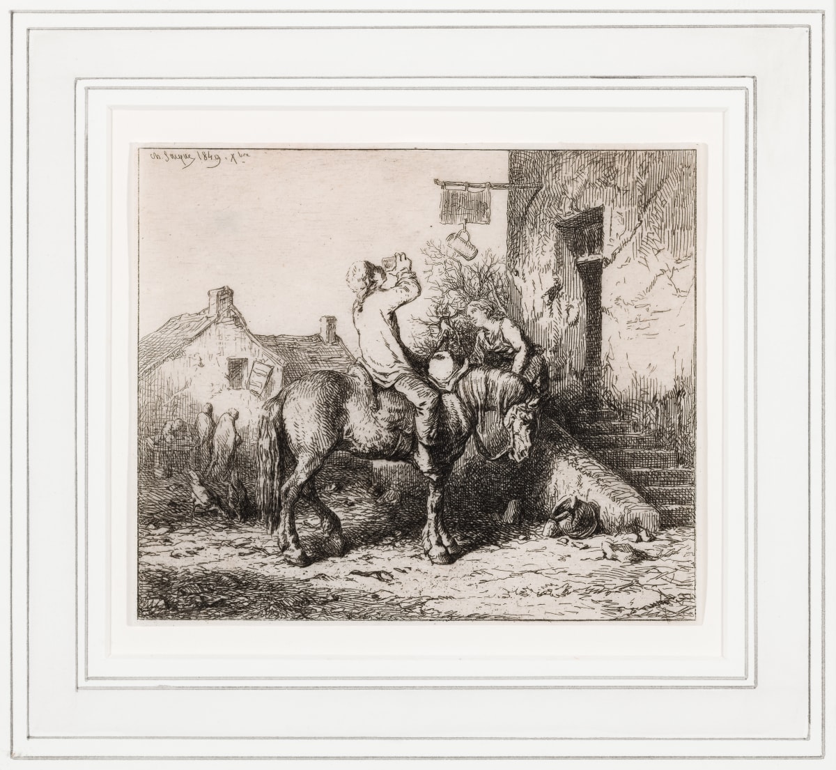 Porte d'Auberge by Charles Émile Jacque 
