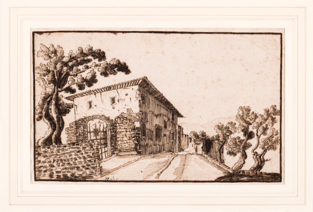 Paessagio con casolare ed alberi (Cottage with Trees) by Unknown 