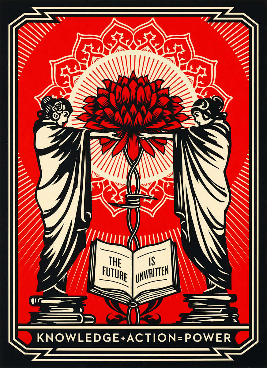 The Future is Unwritten x Robert Rauschenberg Foundation by Shepard Fairey 