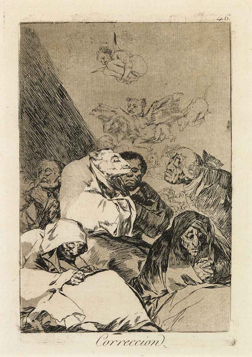 Correccion (plate 46 from "Los Caprichos") by Francisco de Goya 