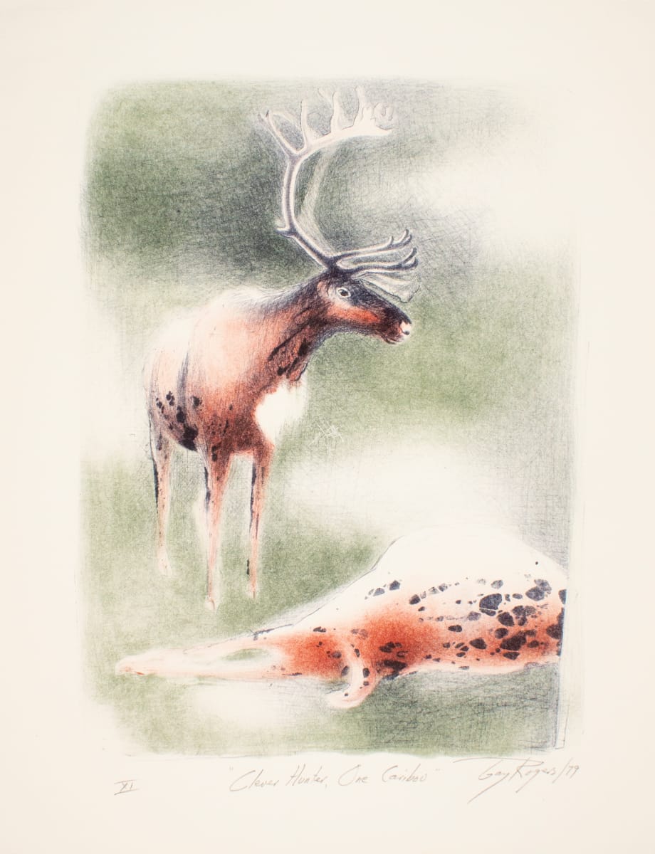 Clever Hunter, One Caribou by Gay Rogers, Image 1.