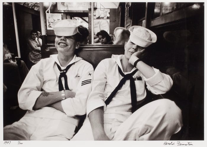 Two Sailors on Subway, Coney Island, NY, from Photographer's Choice: Harold Feinstein-Decades Four by Harold Feinstein 
