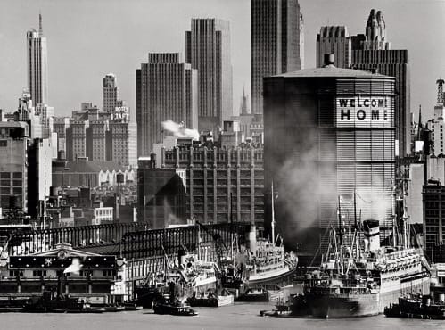 Hudson River Waterfront at Midtown by Andreas Feininger 