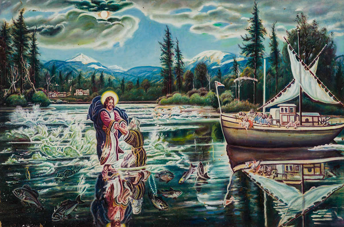 Jesus and Peter Walking on Water by McKendree Robbins Long, Image 1.