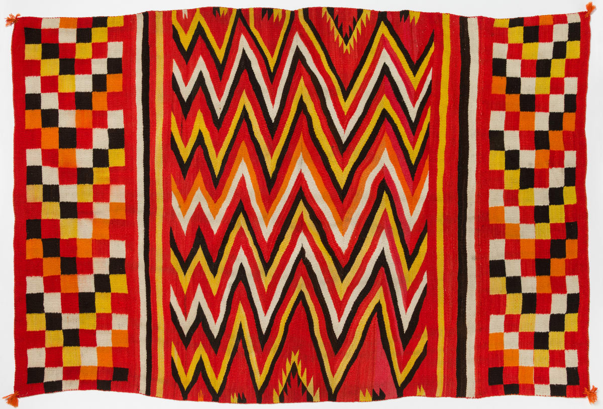 Navajo Transitional Banded Wedge Weave Blanket by Unknown 