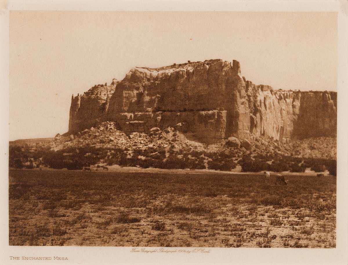The Enchanted Mesa by Edward Curtis, Image 1.