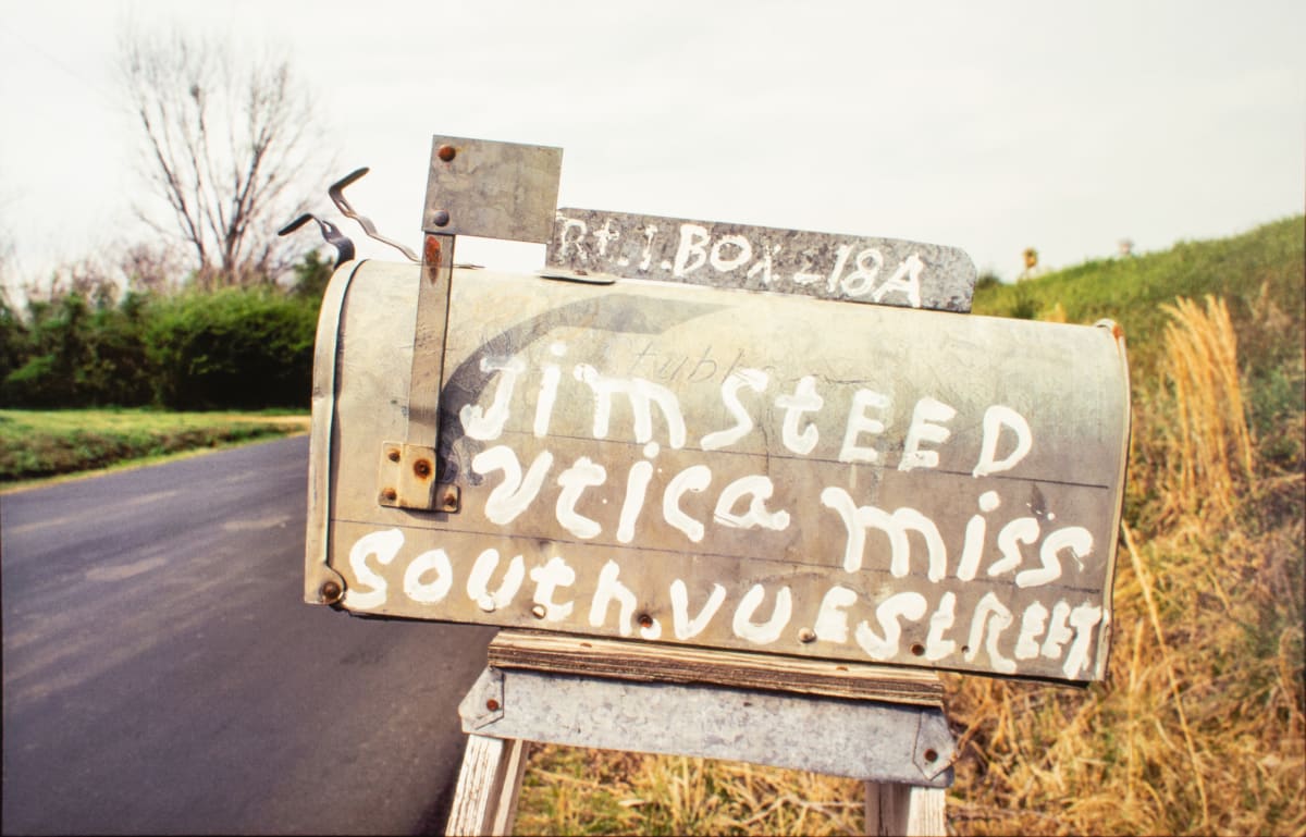 Jim Steed mailbox, Route 1, Box 18 A, Utica, Mississippi, 1974 by William R. Ferris 