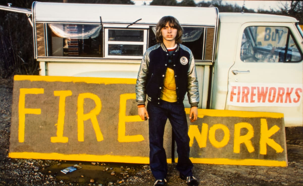 Unidentified fireworks salesman, Leland, Mississippi, circa 1976 by William R. Ferris 