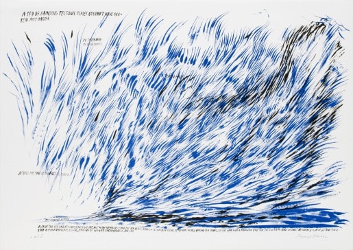 Untitled (A Sea of Grinding Tectonic Plates) by Raymond Pettibon 