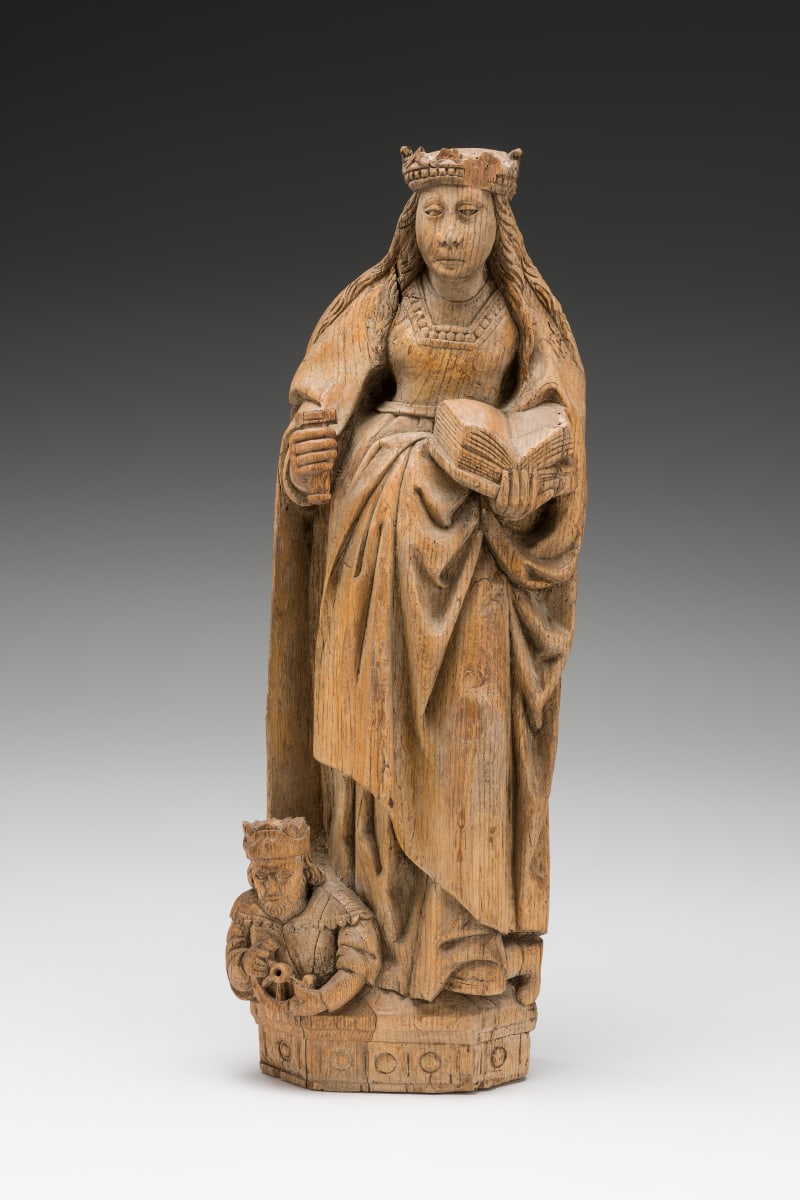 Flemish Carved Figure of St. Catherine by Unknown 
