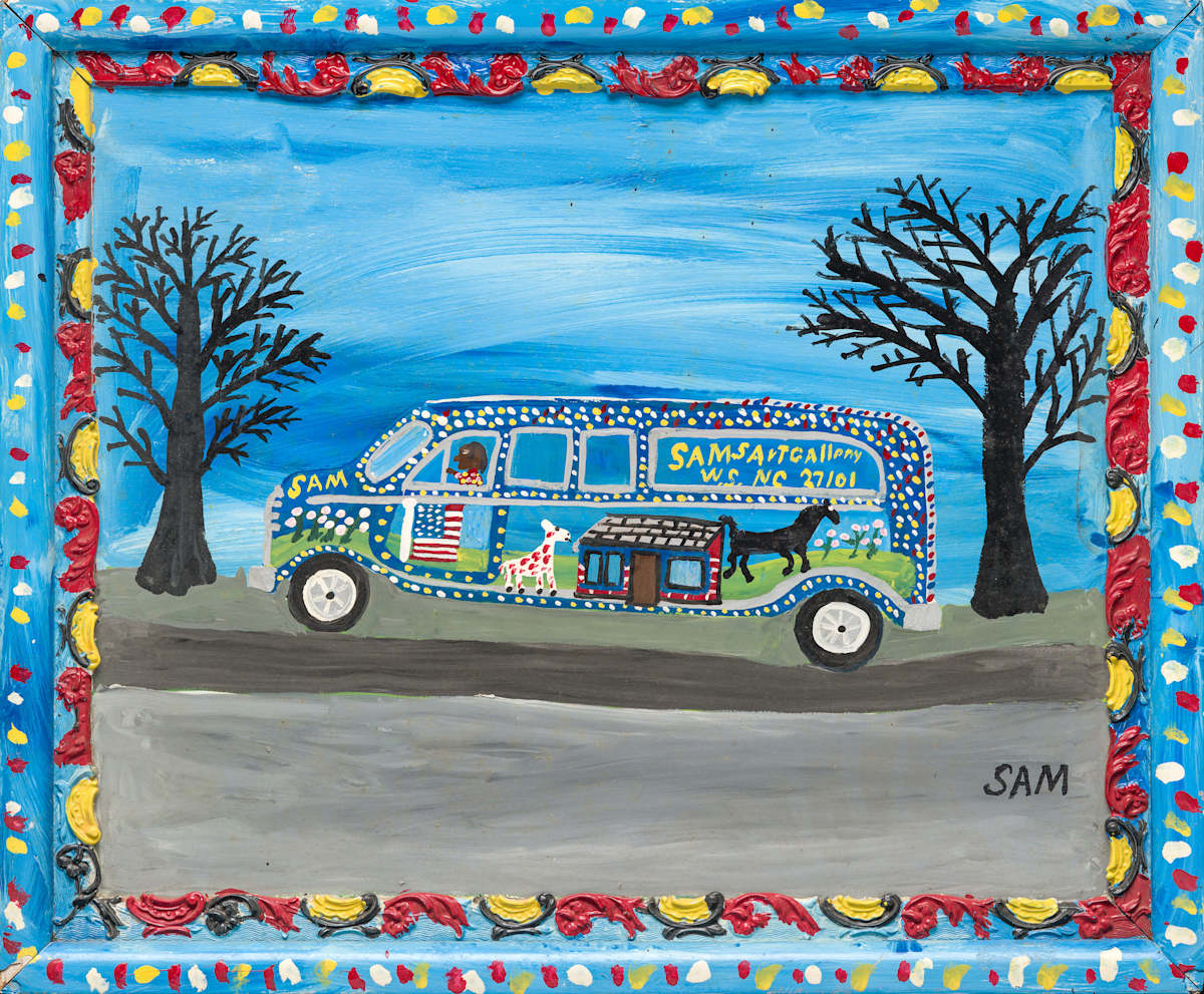 Unknown title (Van in winter landscape) by Sam McMillan, Image 1.
