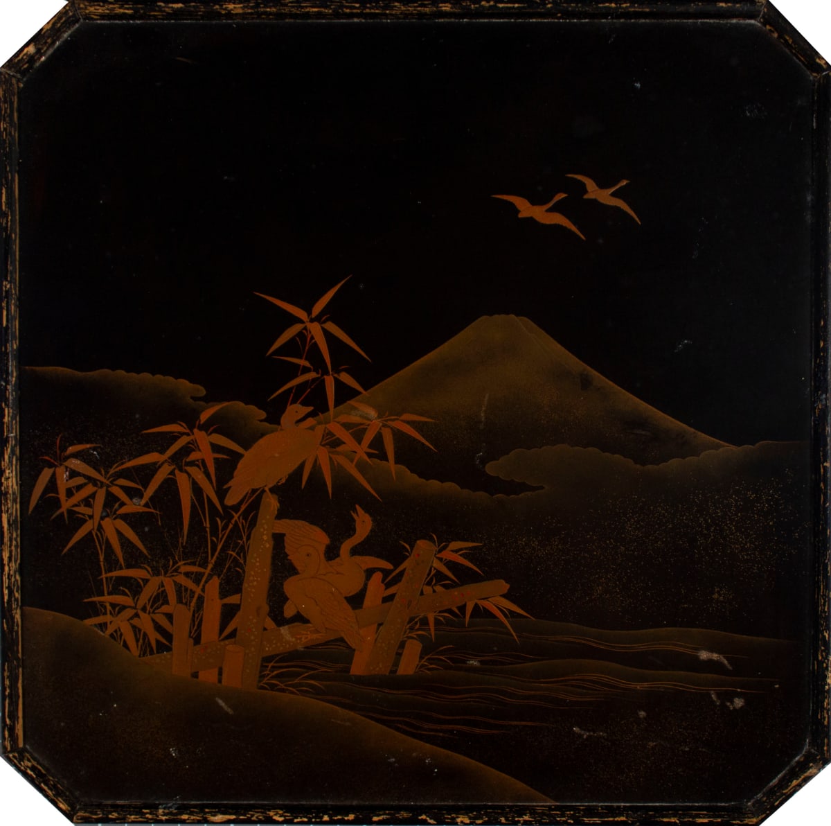 Japanese Lacquer Tray with Geese by Unknown 