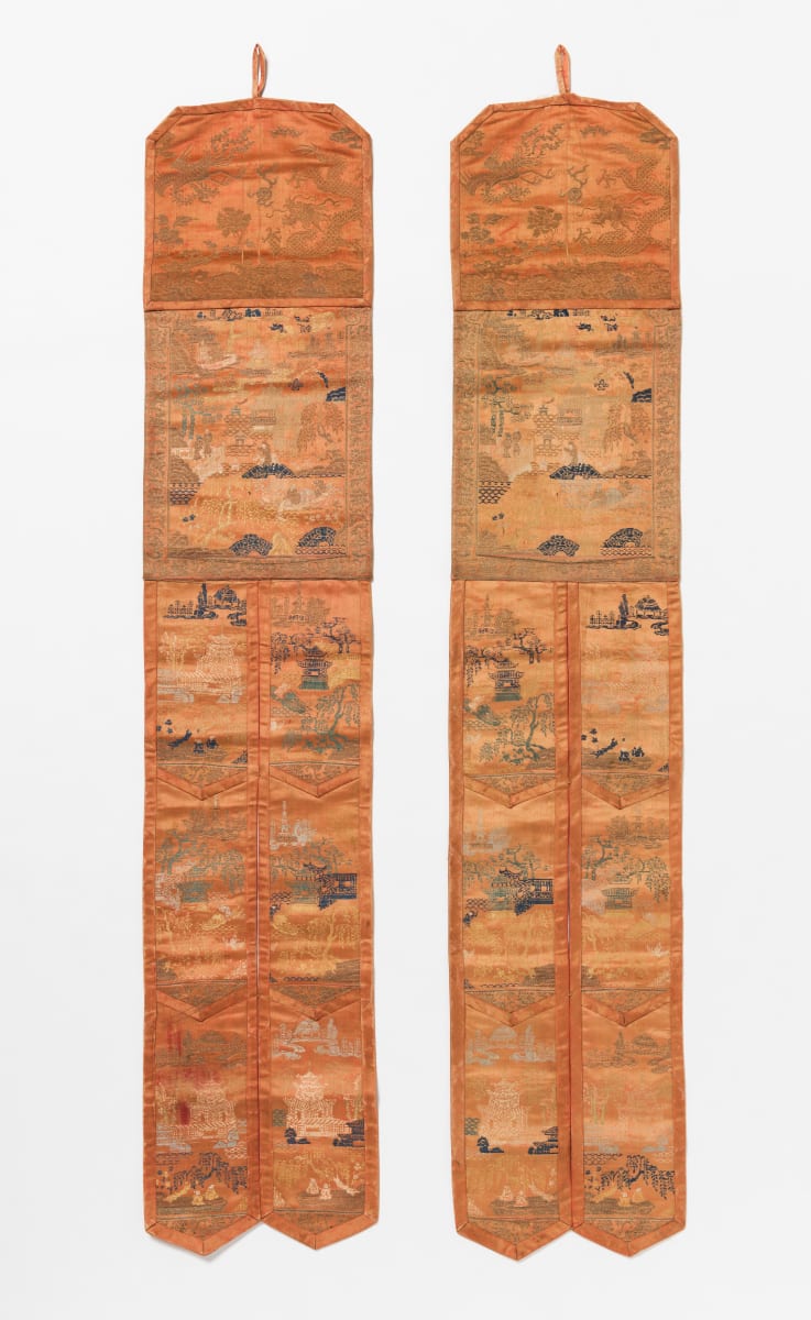 Pair of Chinese Silk Banners by Unknown 
