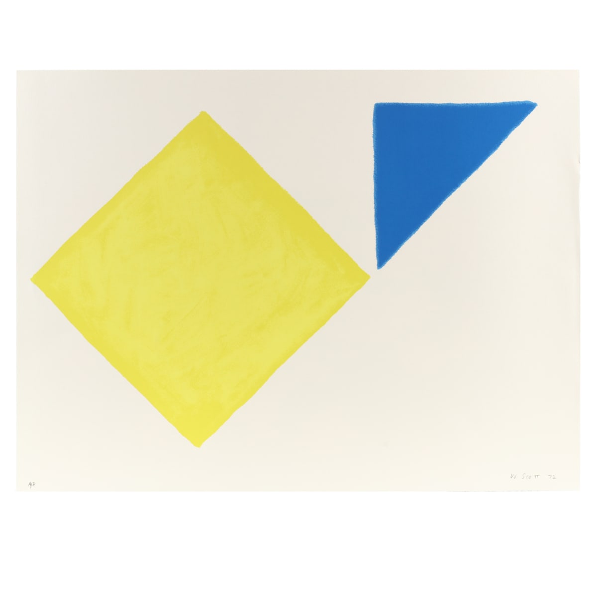 Yellow Square Plus Quarter Blue by William Scott 