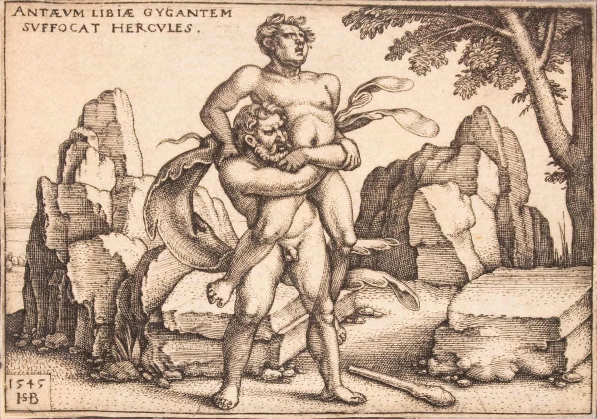 Hercules Suffocating Antaeus by Hans Sebald Beham 