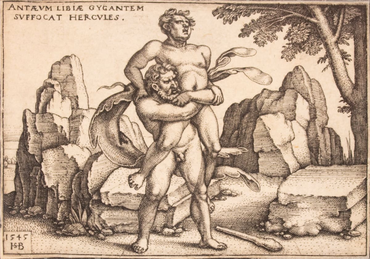 Hercules Suffocating Antaeus by Hans Sebald Beham, Image 1.