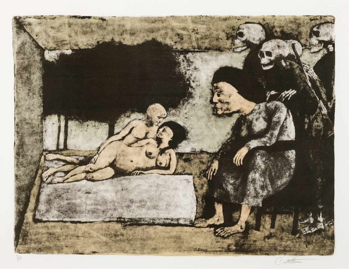Death Watching Lovers by Frederico Castellón, Image 1.