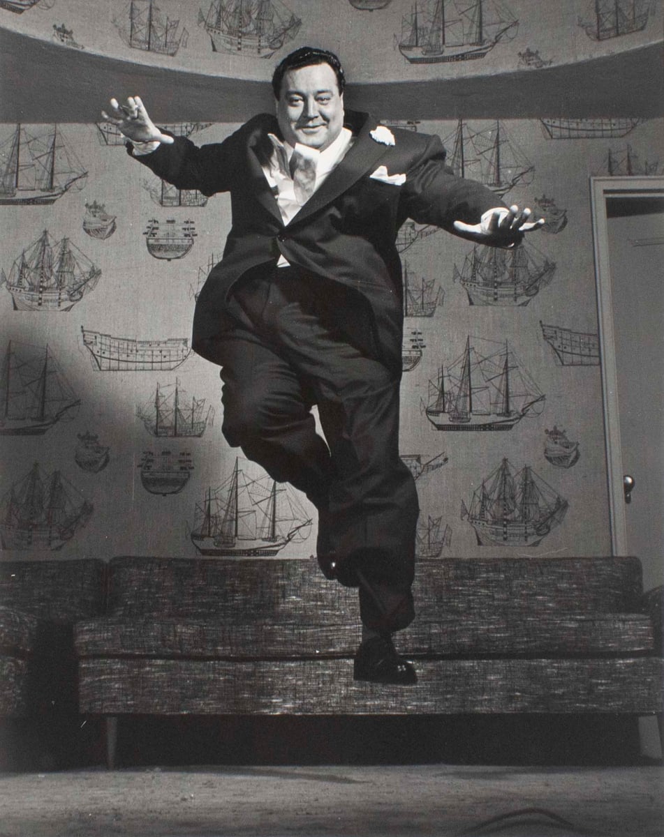 Jackie Gleason, from "Jump Project" series by Philippe Halsman, Image 1.