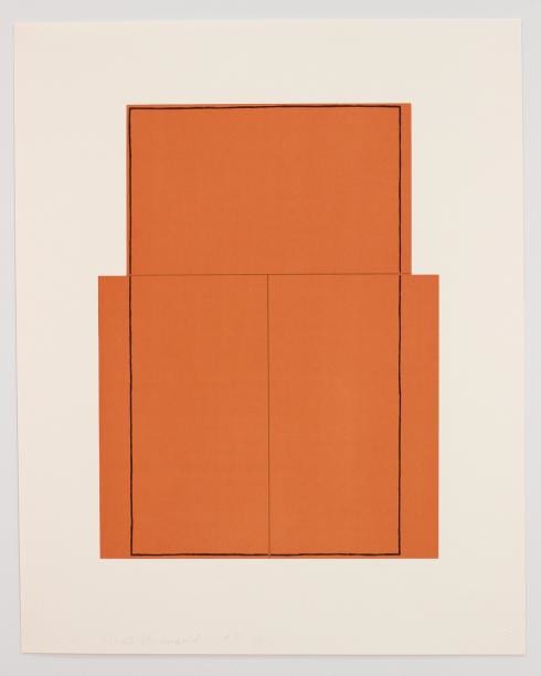 Rectangle within Three Rectangles (Orange) by Robert Mangold 