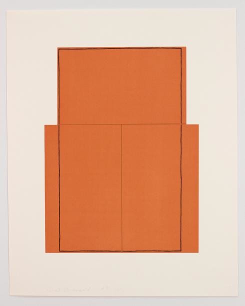 Rectangle within Three Rectangles (Orange) by Robert Mangold, Image 1.