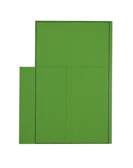 Rectangle within Three Rectangles (Green) by Robert Mangold, Image 2.