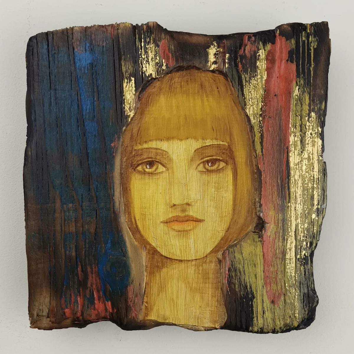 tema-icon 167 by Tessa Thonett  Image: Thonett Icon Painting 167. Collaboration work between Markus Thonett (background in mixed media) and Tessa Thonett (face in oils)