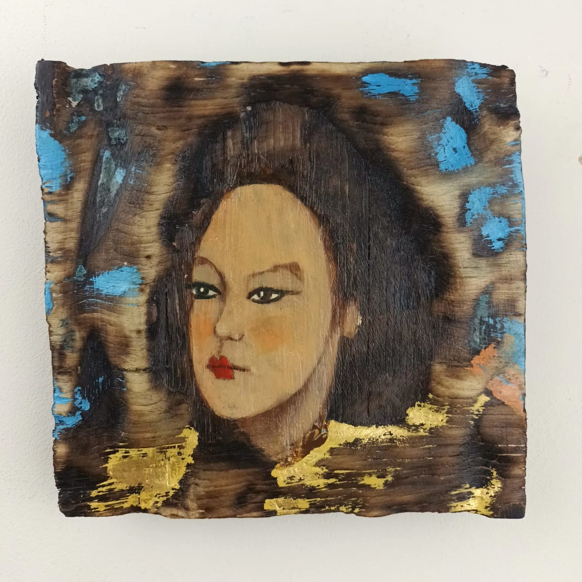 tema-icon 173 by Tessa Thonett  Image: Thonett Icon Painting 173. Collaboration work between Markus Thonett (background in mixed media) and Tessa Thonett (face in oils)