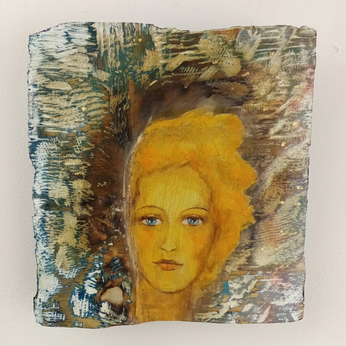 tema-icon 177 by Tessa Thonett  Image: Thonett Icon Painting 177. Collaboration work between Markus Thonett (background in mixed media) and Tessa Thonett (face in oils)