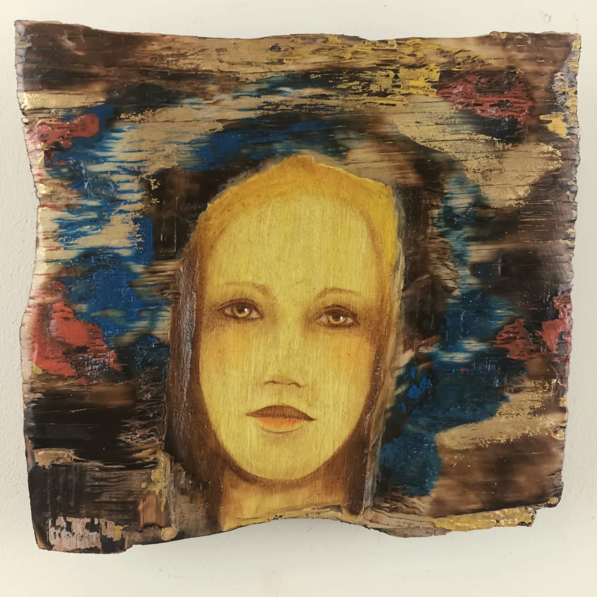 tema-icon 181 by Tessa Thonett  Image: Thonett Icon Painting 181. Collaboration work between Markus (background in mixed media) and Tessa (portrait in oils) 