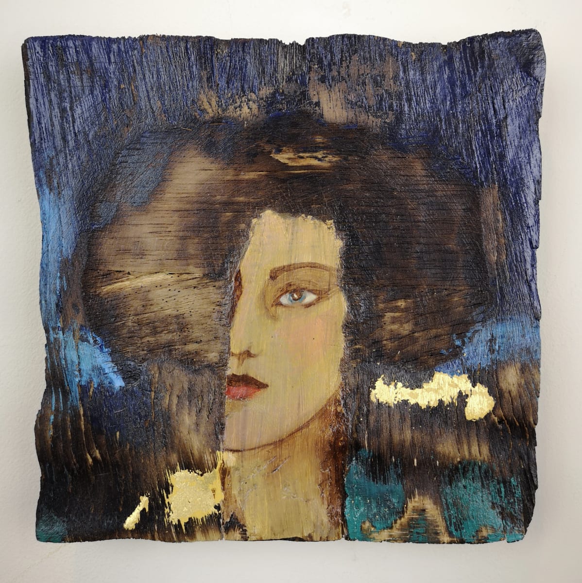 tema-icon 111 by Tessa Thonett  Image: Thonett Icon Painting 111. Collaboration work between Markus Thonett (background in mixed media) and Tessa Thonett (face in oils)