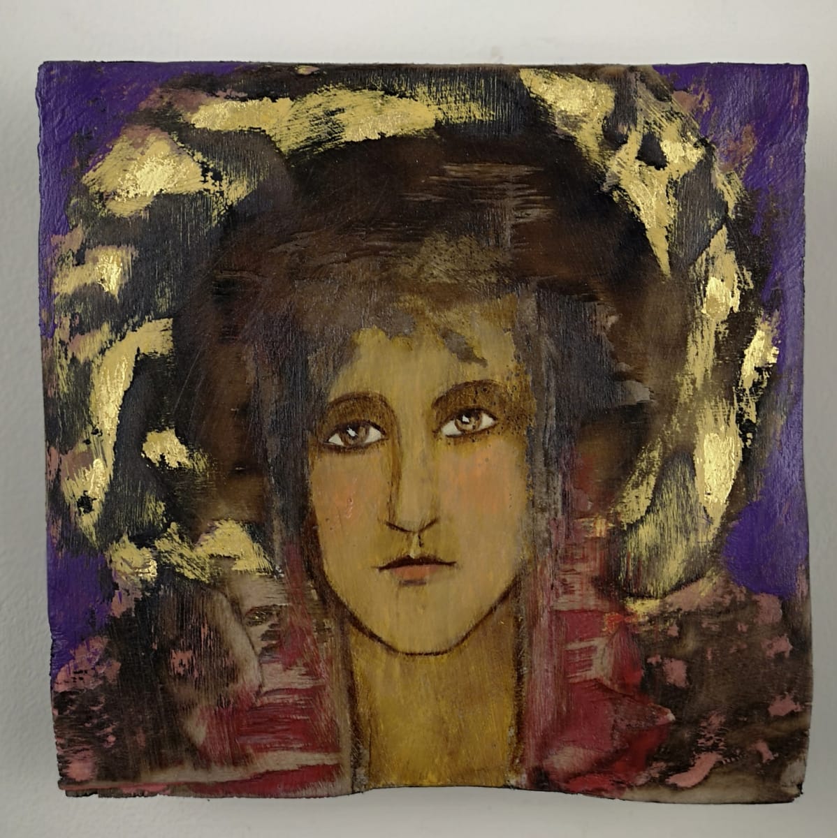 tema-icon 113 by Tessa Thonett  Image: Thonett Icon Painting 113. Collaboration work between Markus Thonett (background in mixed media) and Tessa Thonett (face in oils)