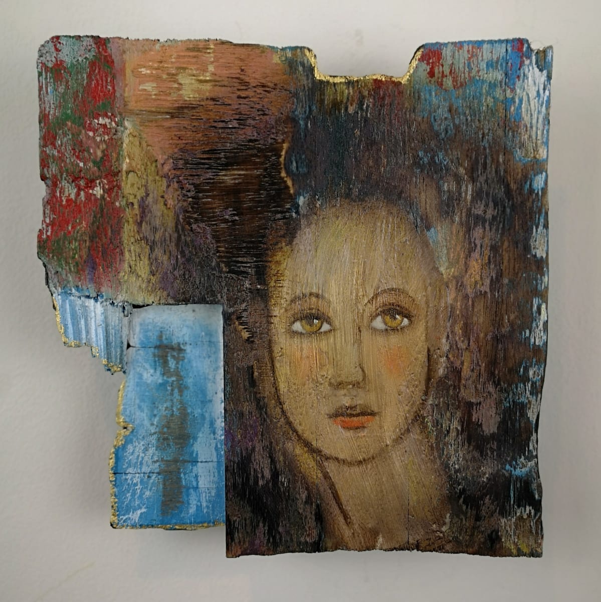 tema-icon 115 by Tessa Thonett  Image: Thonett Icon Painting 115. Collaboration work between Markus Thonett (background in mixed media) and Tessa Thonett (face in oils)