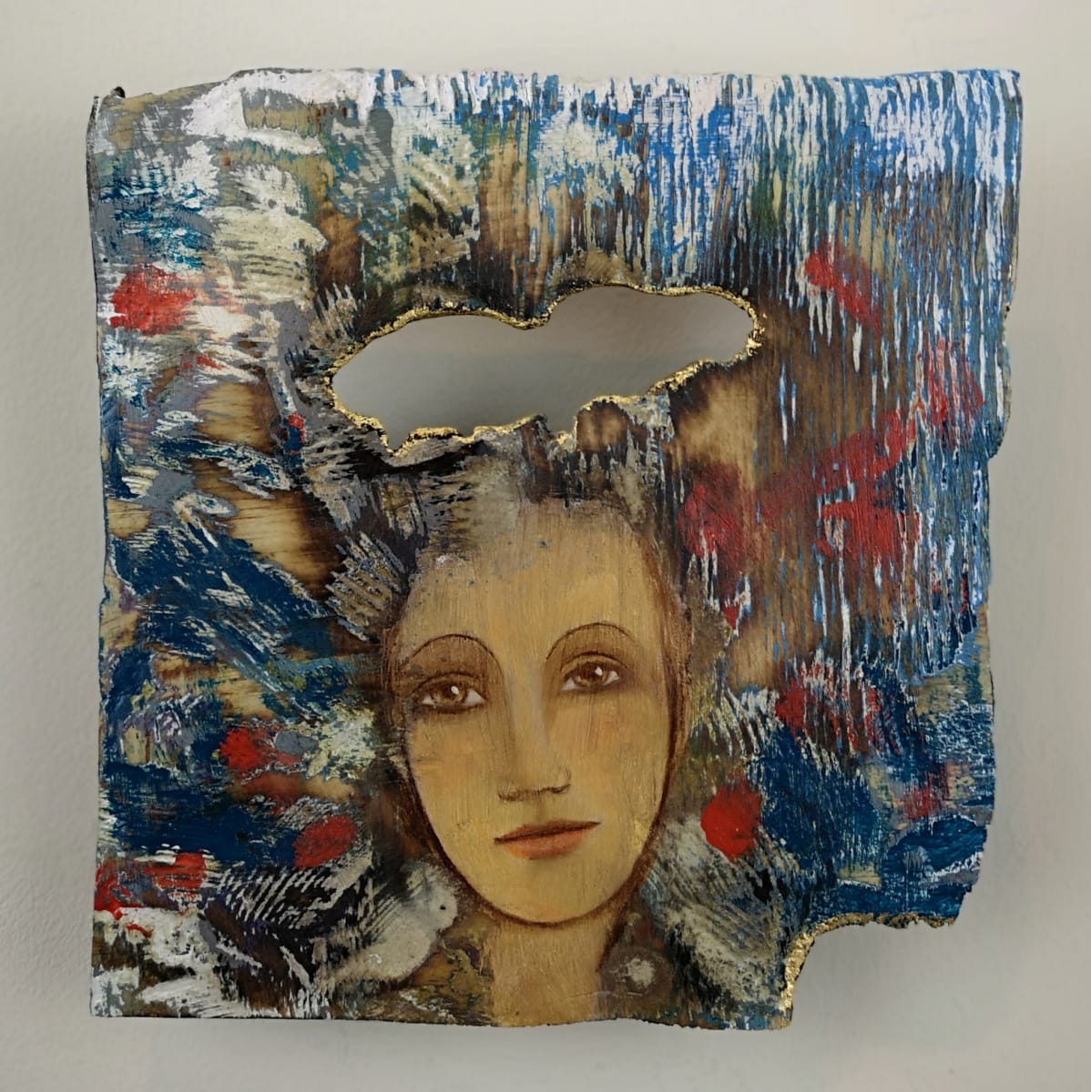 tema-icon 116 by Tessa Thonett  Image: Thonett Icon Painting 116. Collaboration work between Markus Thonett (background in mixed media) and Tessa Thonett (face in oils)