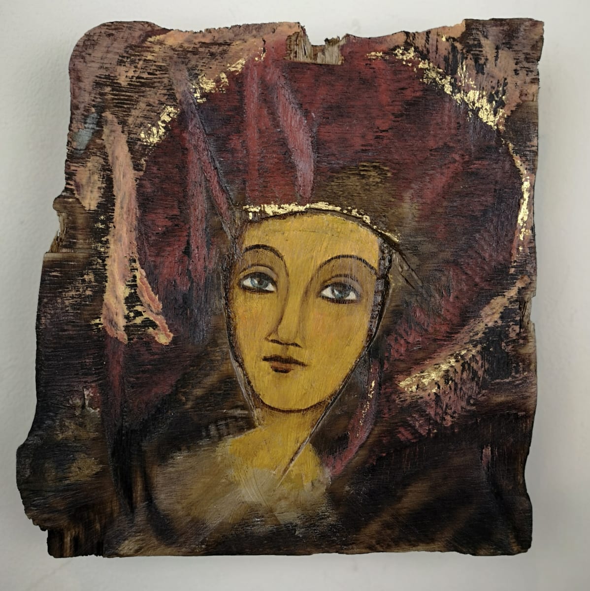 tema-icon 123 by Tessa Thonett  Image: Thonett Icon Painting 123. Collaboration work between Markus Thonett (background in mixed media) and Tessa Thonett (face in oils)